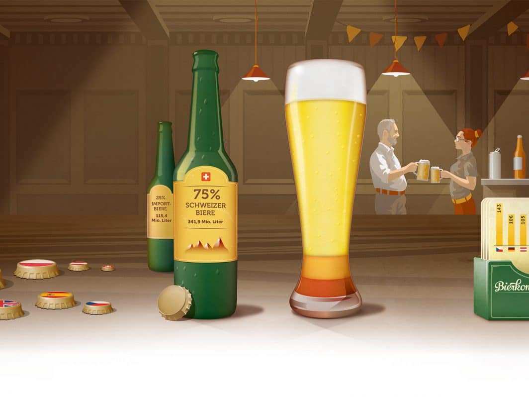 Illustration mit Bier